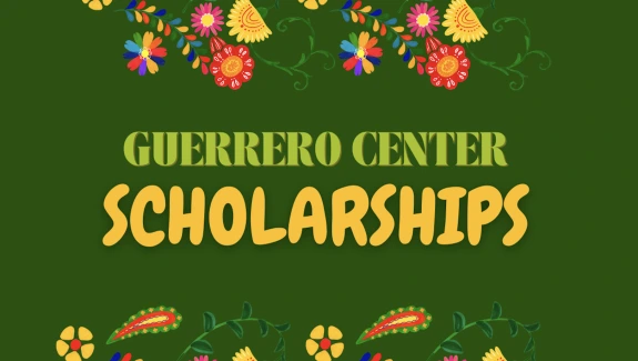 Green background, flowers around the border, text in the center
