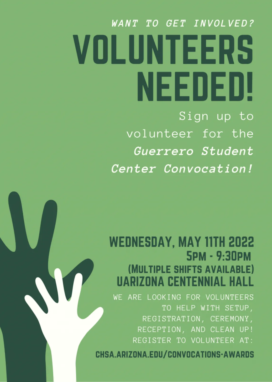 Flyer - Volunteers for the 2022 GSC Convocation Needed!